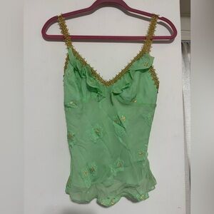 Rare Milly of New York Silk Y2K/90s Ruffle Camisole